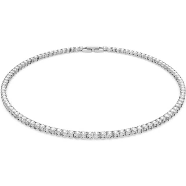 Swarovski Tennis Deluxe V necklace, Mixed cuts, White, Rhodium plated :  Amazon.co.uk: Fashion