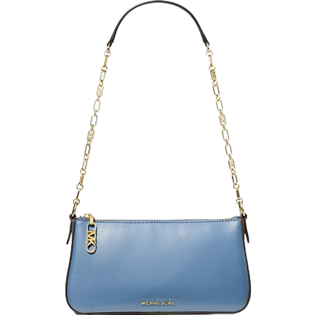 Michael Kors Empire Medium Leather Chain Link Pochette - French Blue ...