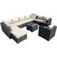 Furniture One 11 Piece Garden Outdoor Lounge Set, 1 Table incl. 8 Sofas